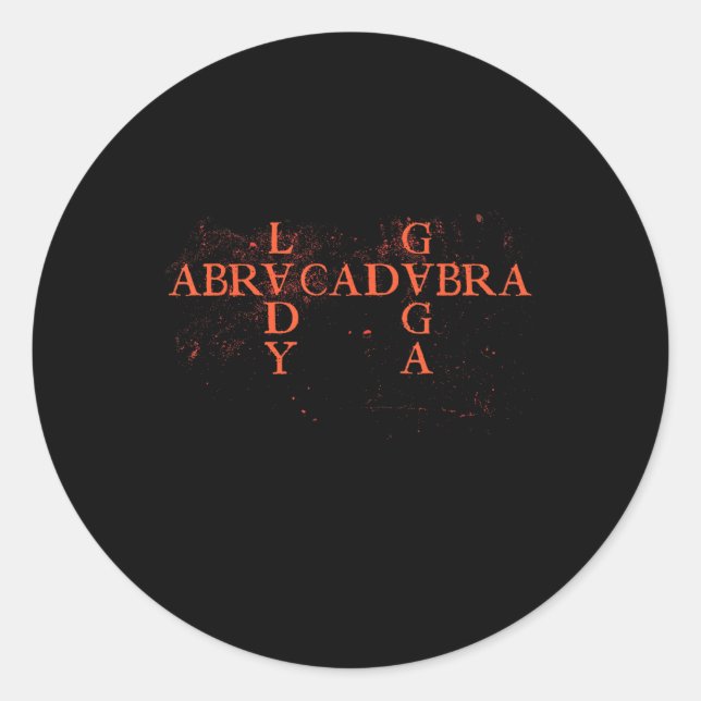 Sticker Rond Abracadabra Triangle Vintage Gothique Pour Hommes  (Devant)