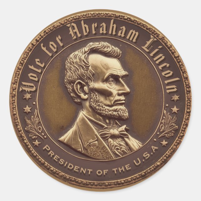 Sticker Rond Abraham Lincoln (Devant)