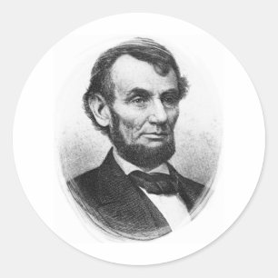 Sticker Rond Abraham Lincoln