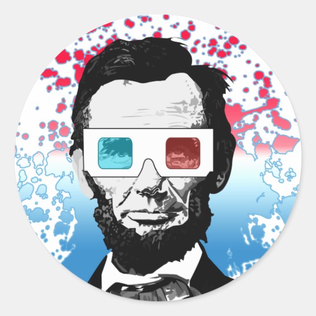 Sticker Rond Abraham Lincoln - 3D (Devant)