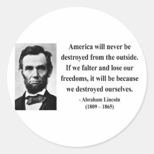 Sticker Rond Abraham Lincoln Citation 1b