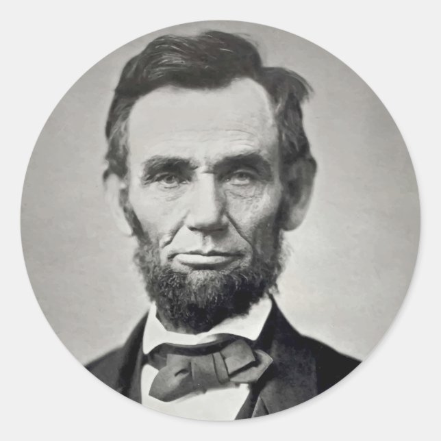 Sticker Rond Abraham Lincoln Gettysburg Portrait (Devant)