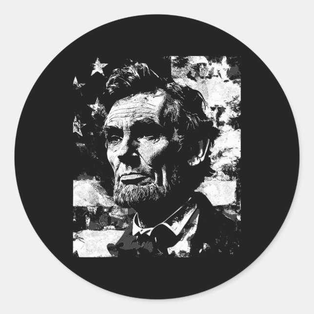 Sticker Rond Abraham Lincoln Histoire Professeur Président 4e d (Devant)