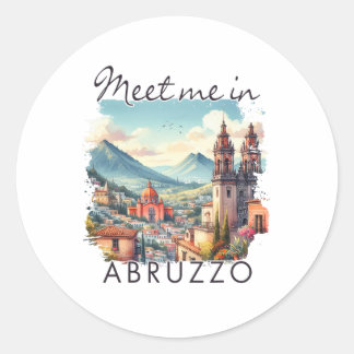 Sticker Rond Abruzzes Italie Voyage Abruzzes Voyager Rencontre