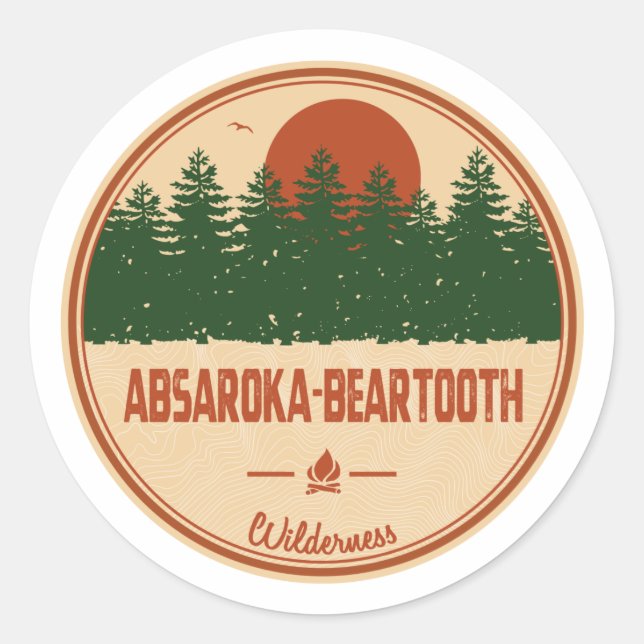 Sticker Rond Absaroka - Beartooth Wilderness Montana Wyoming (Devant)
