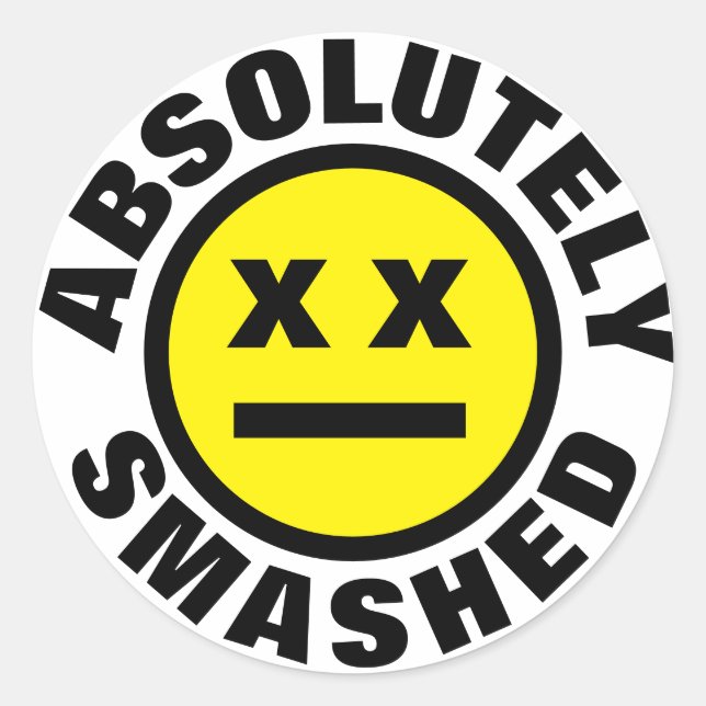 Sticker Rond Absolument détruit (Devant)