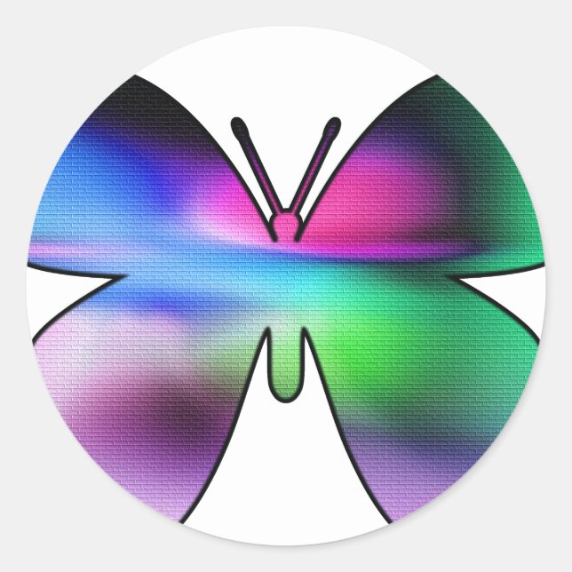 Sticker Rond Abstract Butterfly (Devant)