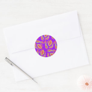 Sticker Rond abstract,color,pattern, indian,mandala,purple