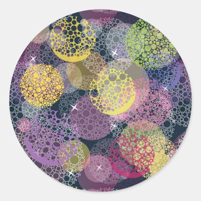 Sticker Rond Abstract Cute (Devant)