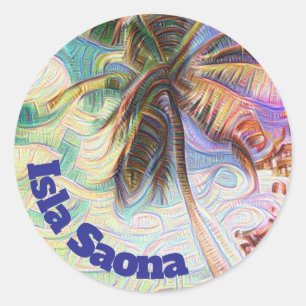 Sticker Rond Abstract Rainbow