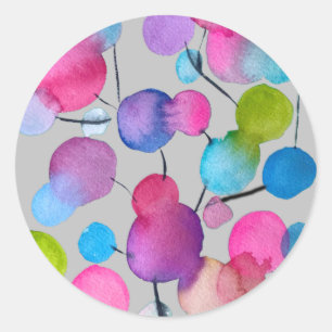Sticker Rond Abstract rose Summer Tree art