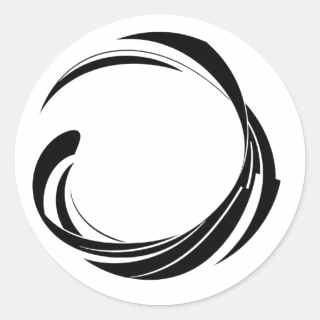 Sticker Rond Abstract Swirl Circle Design – curved ring artwork (Devant)