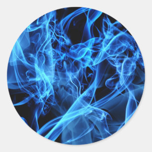 Sticker Rond Abstrait bleu