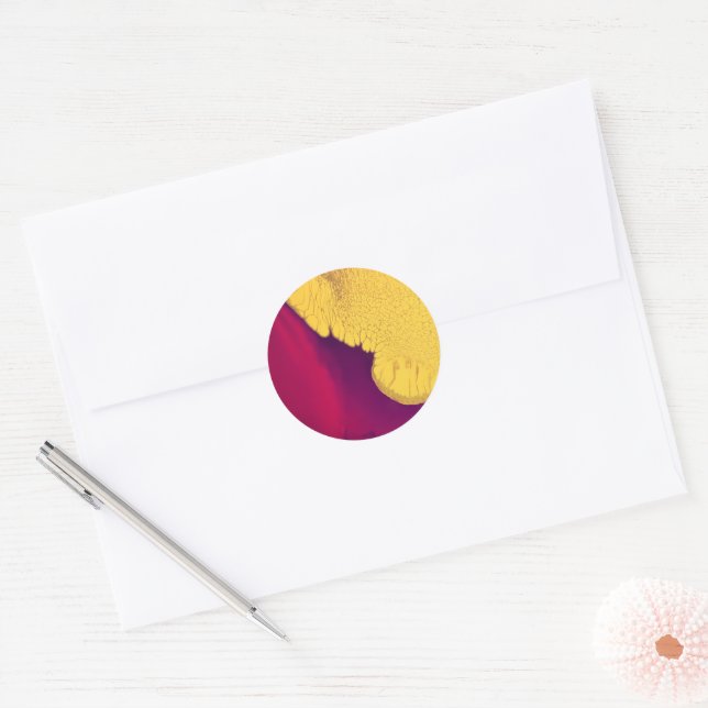 Sticker Rond Abstrait Braise Dorée (Enveloppe)