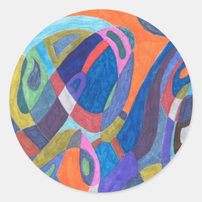 Sticker Rond abstrait "Colour Rush" (Devant)