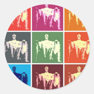 Sticker Rond Abstrait commémoratif Lincoln