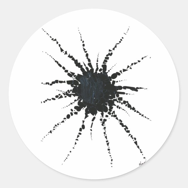 Sticker Rond Abstrait dans les formes de bande et de lettres 3 (Devant)