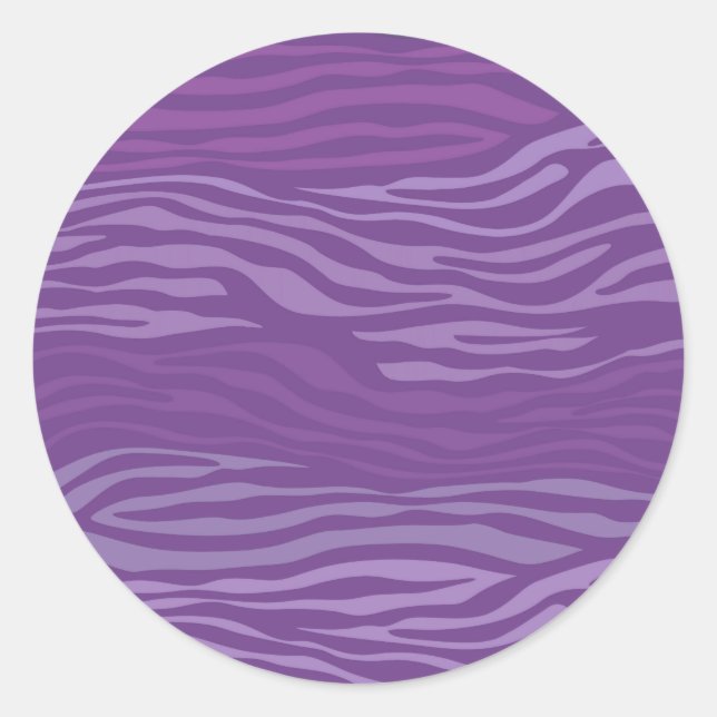 Sticker Rond Abstrait de Zèbre pourpre (Devant)