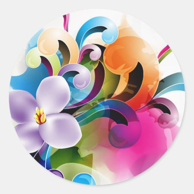 Sticker Rond Abstrait lumineux (Devant)