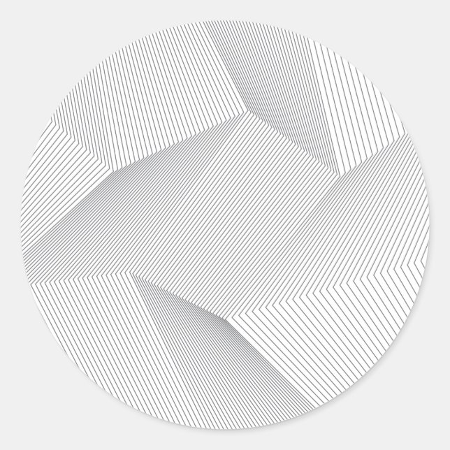 Sticker Rond Abstrait, moderne, simple, dynamique motif de lign (Devant)