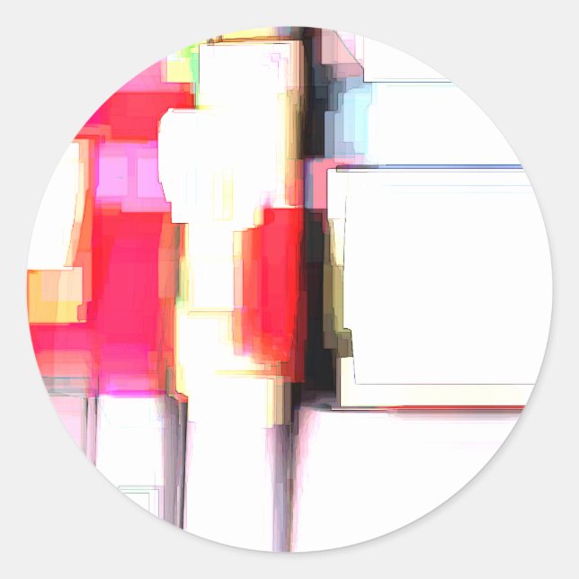 Sticker Rond abstrait numérique "Blink" (Devant)