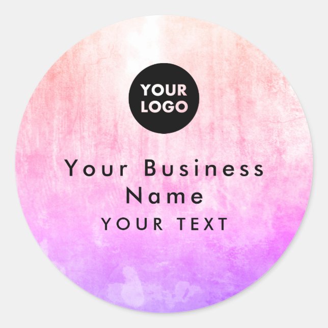 Sticker Rond Abstrait Pastel Rose Sun (Devant)