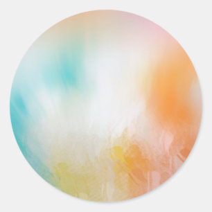 Sticker Rond Abstrait rouge jaune orange bleu Modèle