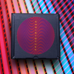 Sticker Rond Abstrait rouge violet vibrant Motif moderne person