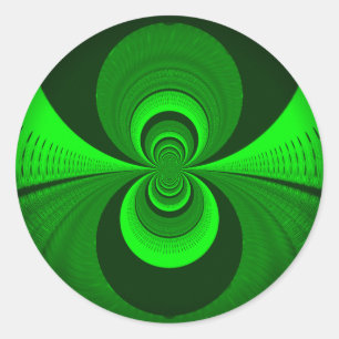 Sticker Rond Abstrait vert clair Motif Kaleidoscope Super