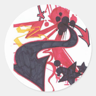 Sticker Rond Abstraite