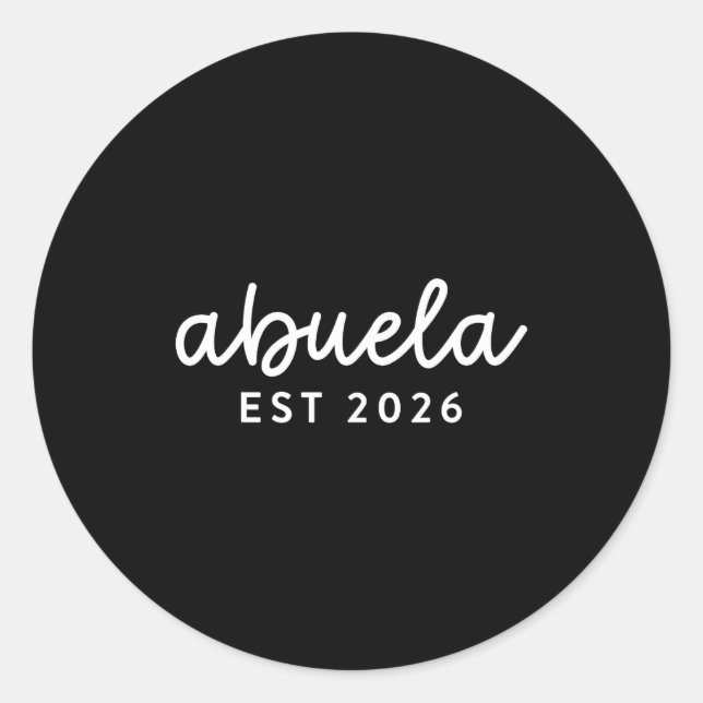 Sticker Rond Abuela Est 2026 Mom Promoted To Grandma Mothers Da (Devant)
