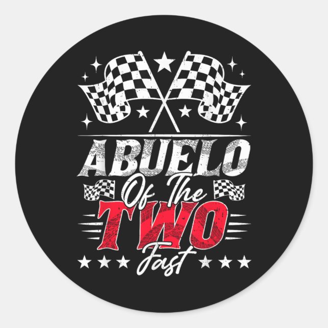 Sticker Rond Abuelo Des Deux Rapides Voiture De Course D'Annive (Devant)