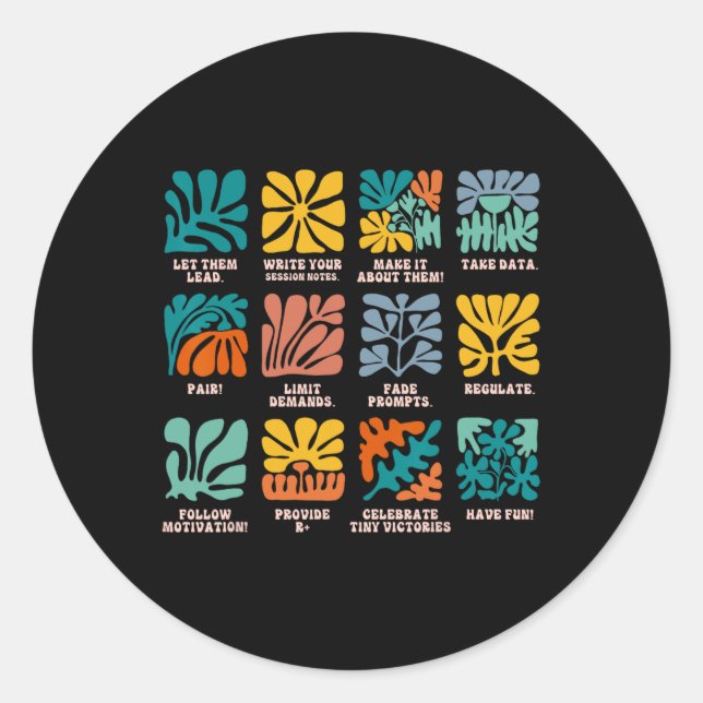 Sticker Rond Aby Analyste De Comportement Appliqué Autisme Lets (Devant)