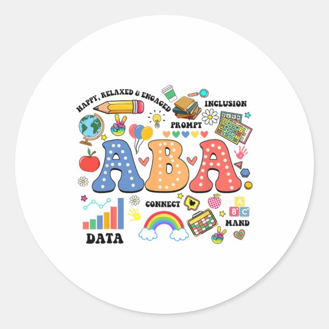 Sticker Rond Aby Thérapiste Comportement Analyste Autisme Théra (Devant)