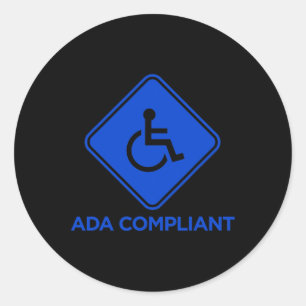 Sticker Rond Ac Conformité ADA Accessibilité Désactivée Conform