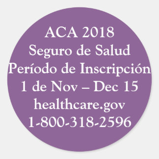 Sticker Rond ACA Período de Inscripción - Jet Privado Púrpura