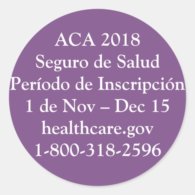 Sticker Rond ACA Período de Inscripción - Jet Privado Púrpura (Devant)