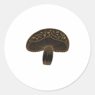 Sticker Rond Academia Fée Champignon Cottagecore Esthétique Cla