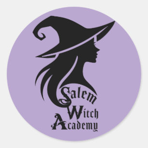 Sticker Rond Académie de sorcières de Salem Sorcières wiccans F