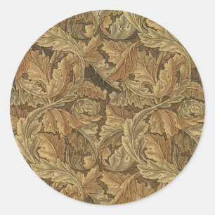 Sticker Rond Acanthus Feuilles de William Morris, Antique Texti