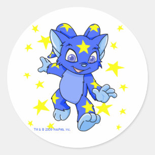 Sticker Rond Acara étoilé Excited avec l'éclat d'étoile