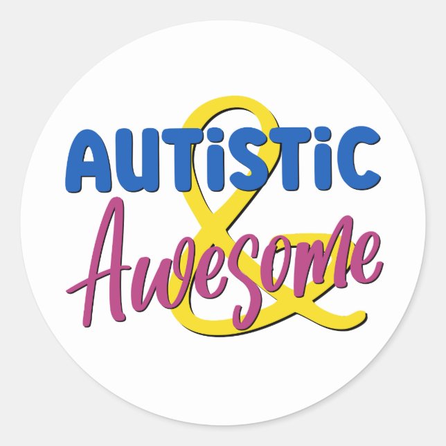 Sticker Rond Acceptation de la Neurodiversité autistique et gén (Devant)