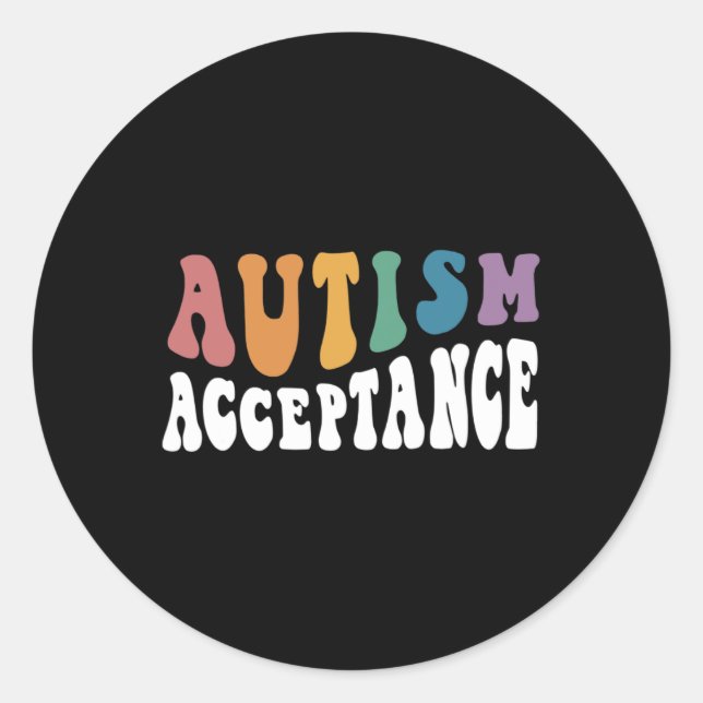 Sticker Rond Acceptation des sensibilisations sur l'autisme Ens (Devant)