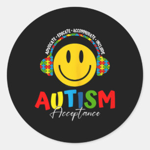 Sticker Rond Acceptation des sensibilisations sur l'autisme Ens