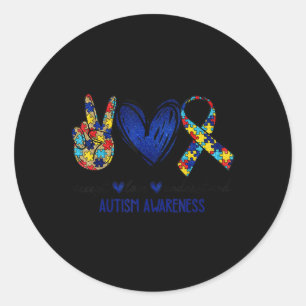 Sticker Rond Accepter Comprendre Amour Sensibilisation sur l'au