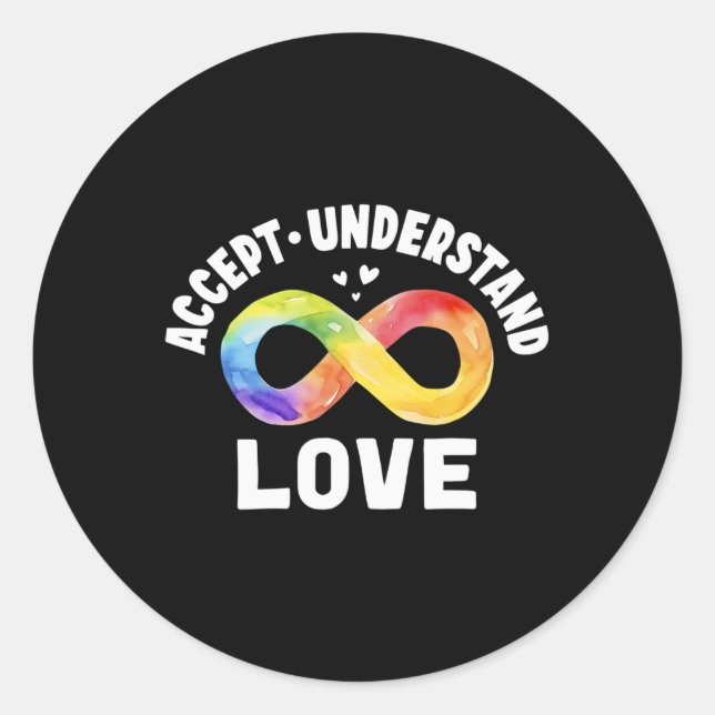 Sticker Rond Accepter Comprendre Amour Sensibilisation sur l'au (Devant)