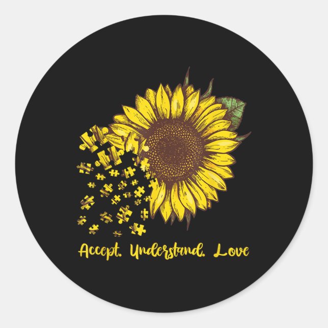 Sticker Rond Accepter Comprendre l'amour Sensibilisation sur l' (Devant)