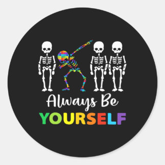 Sticker Rond Accepter la sensibilisation sur l'autisme Soyez to