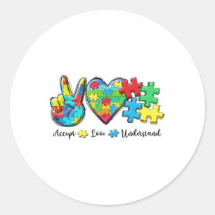 Sticker Rond Accepter l'amour comprendre la Sensibilisation sur
