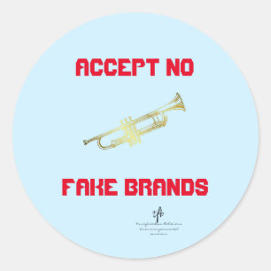 Sticker Rond Acceptez Pas De Faux Marques Pale Sky Blue Anti-IS
